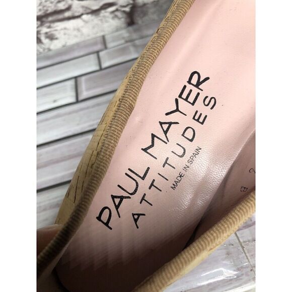 Paul Mayer Attitudes Gold Natural Cork Ballet Flats Shoes Women Sz 6.5M US/37EU - Picture 3 of 16